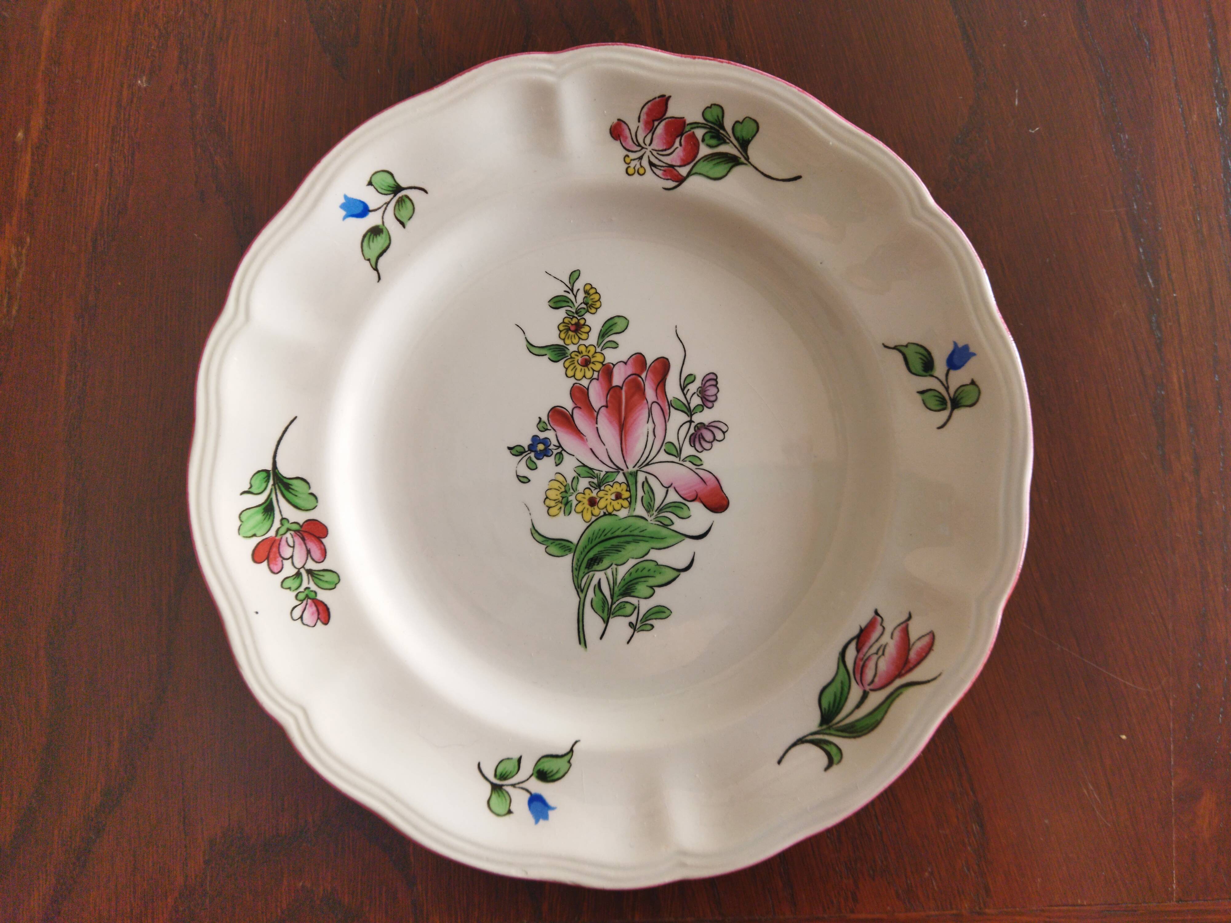 5 assiettes à cake "Réverbère fin" KG Lunéville