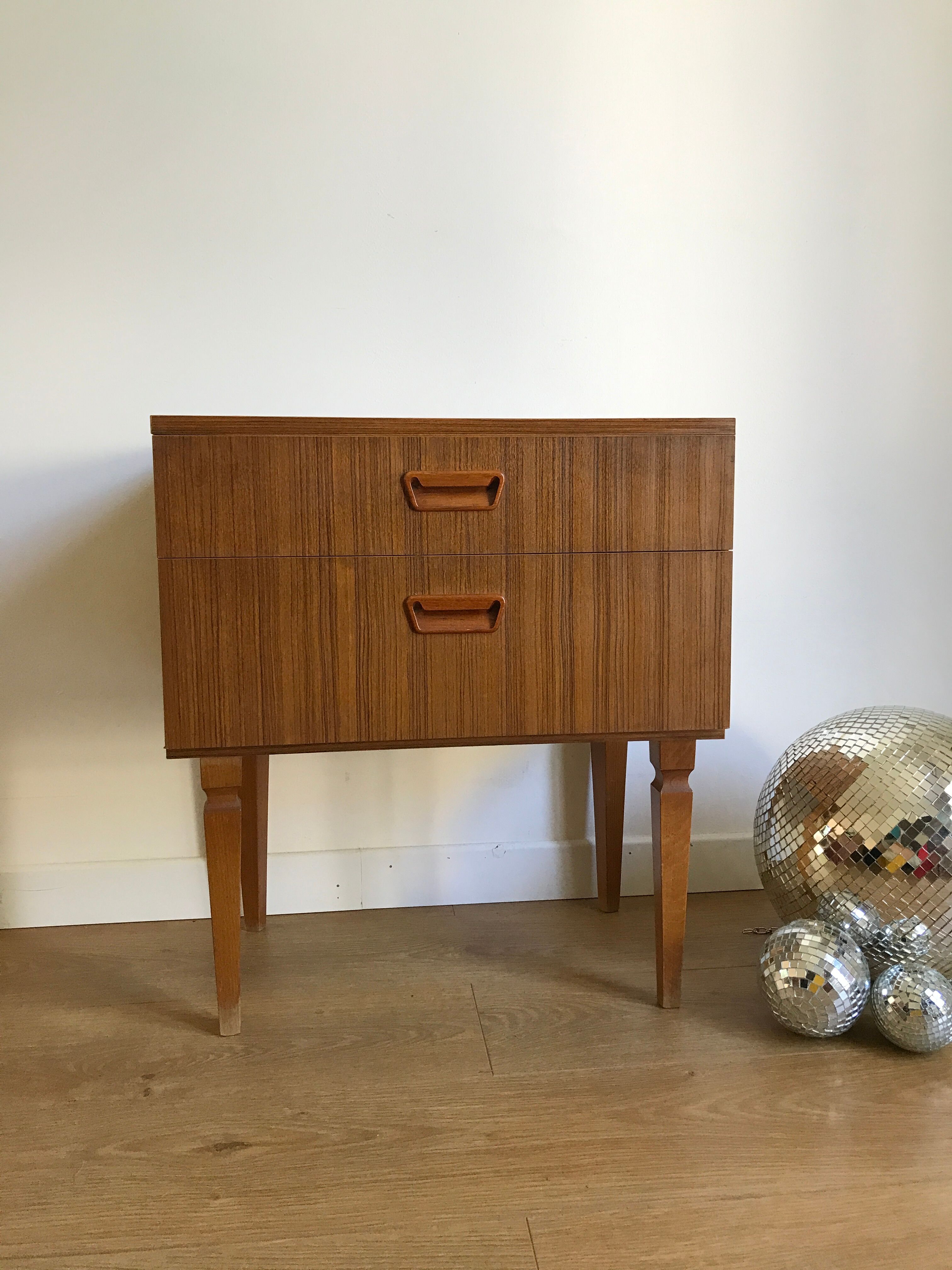 Pair of vintage bedside tables scandinavian style