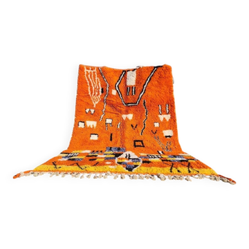 Orange Beni Ouarain Moroccan rug 300x200 cm – graphic patterns