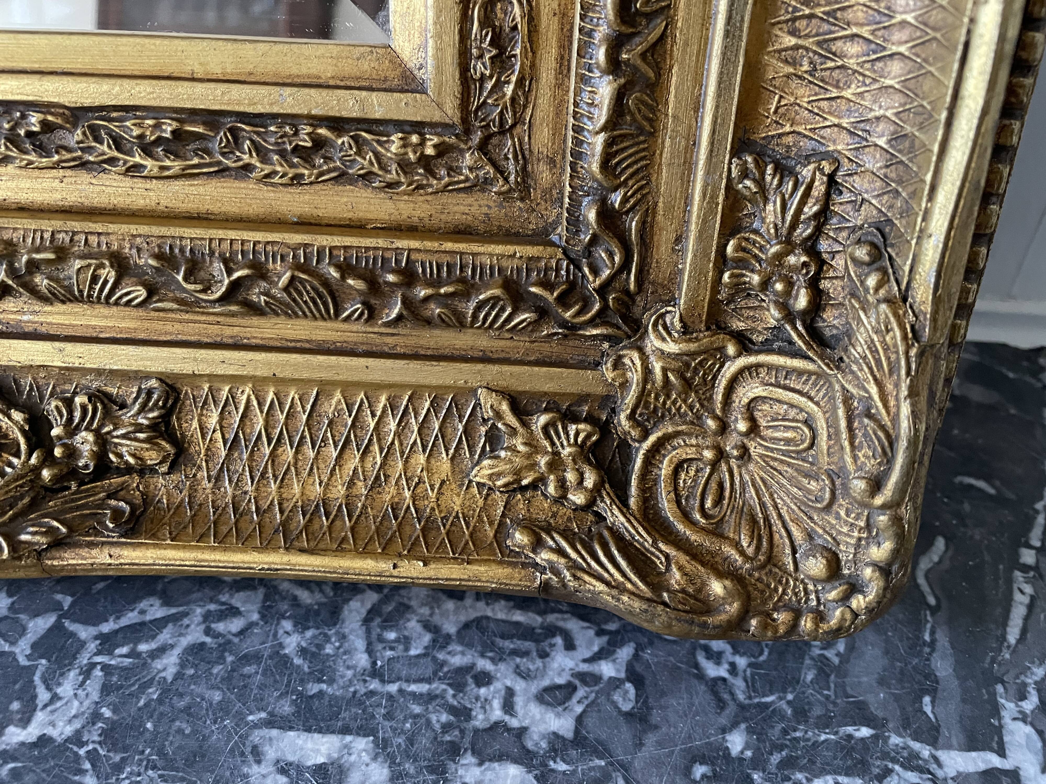 Gilded resin mirror Louis XV H47 X L42 style