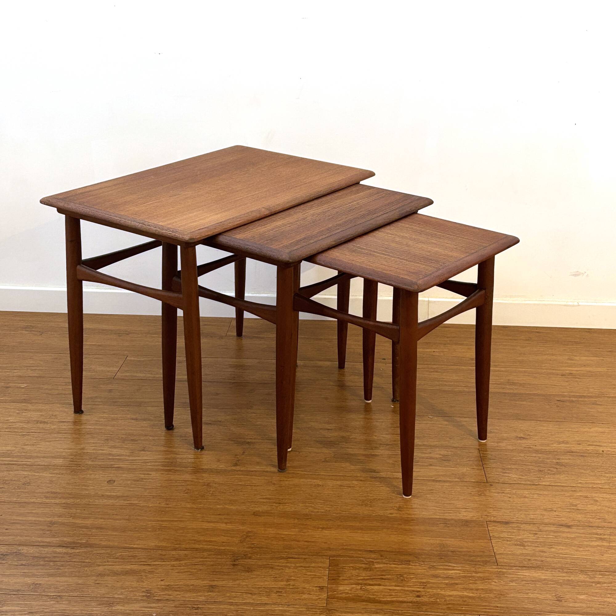Nest of tables in teak from the 1960s.