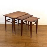 Nest of tables in teak from the 1960s.