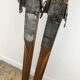Pair of vintage Telemarking wooden skis, retro decoration
