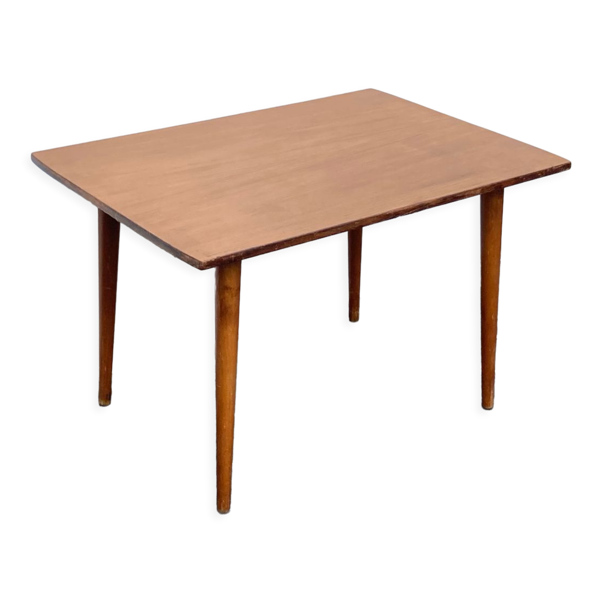 Wooden coffee table with compass leg