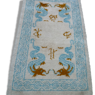 Tapis Laine moelleux fait main - décor sinisant - dragon - Chine, 160x95