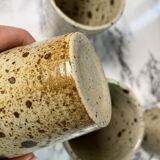 Beige pyrite stoneware mugs