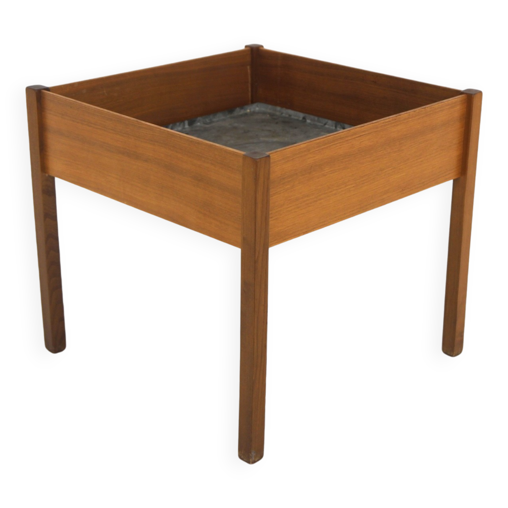 Scandinavian teak and metal planter, Sweden, 1960
