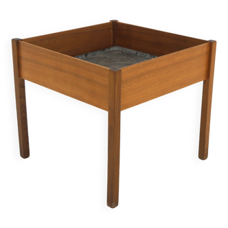 Scandinavian teak and metal planter, Sweden, 1960