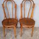 Paire 2 chaises bistrot bois courbé vintage