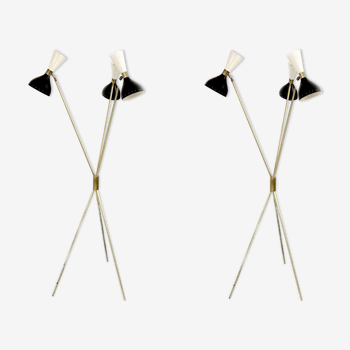 Pair of floor lamps in the style of the Italian creations of the 50s