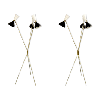 Pair of floor lamps in the style of the Italian creations of the 50s