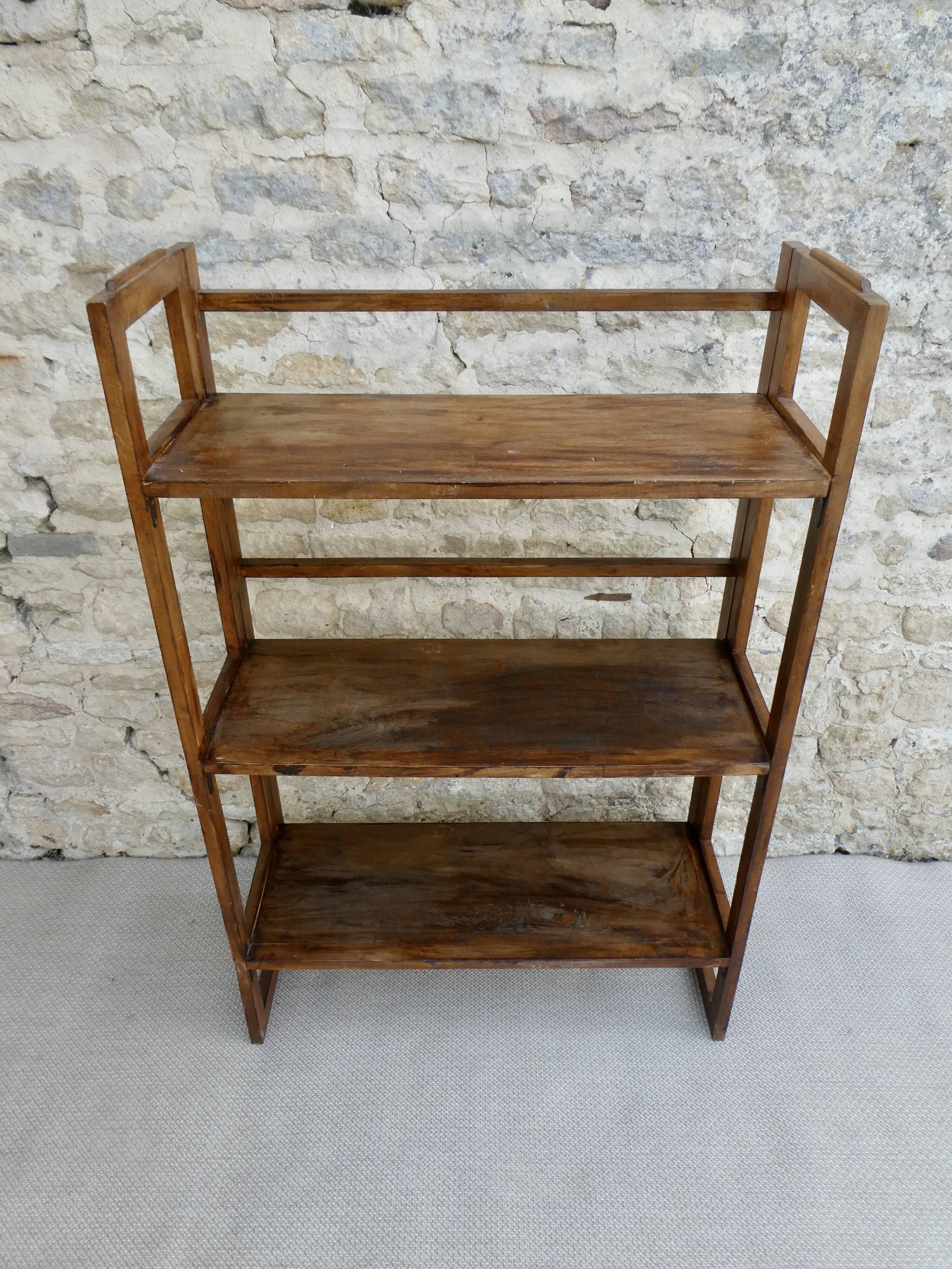 Wooden bookseller's shelf, folding