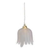 Vintage frosted glass tulip pendant light