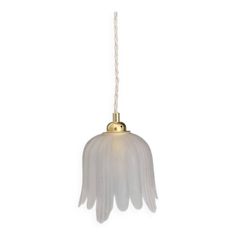 Vintage frosted glass tulip pendant light