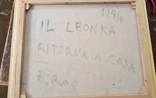 Oil on Canvas Abstract Painting Eros Bortolotti "The Leonka Returns to May"