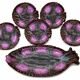 Vintage Fish Service Vallauris – 7-Piece Set in Enamelled Earthenware