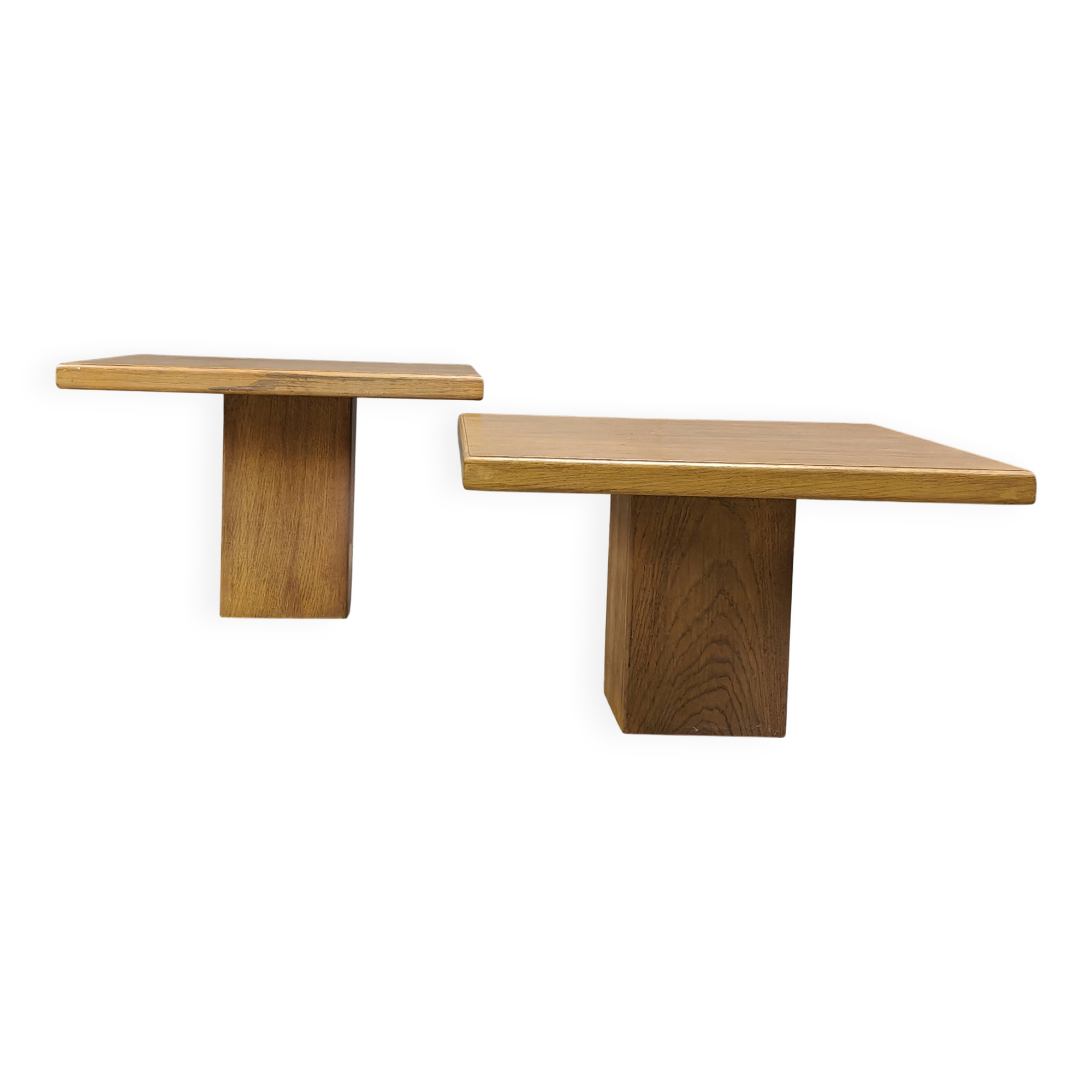 Pair of vintage wooden coffee or side tables, 1960s