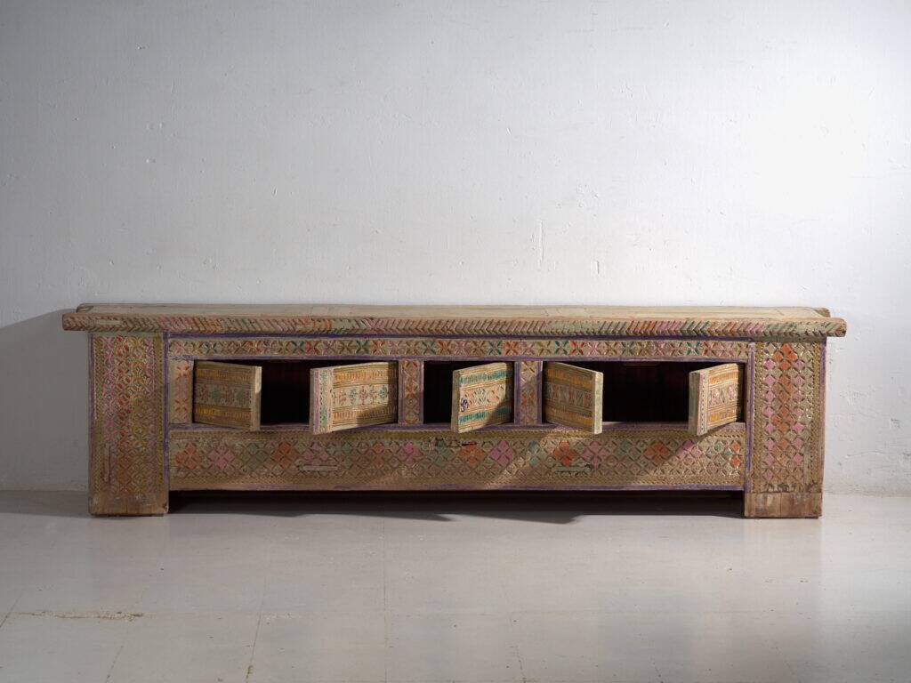 Antique buffet painted in pine wood – Xinjiang, circa 1930