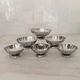 Dessert / ice cream bowls in 18/10 stainless steel, Guy Degrenne style, flower shape.