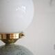 Lampe céramique mouchetée & opaline