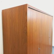 Vintage Scandinavian modernist wardrobe in teak and metal from the 1960s.