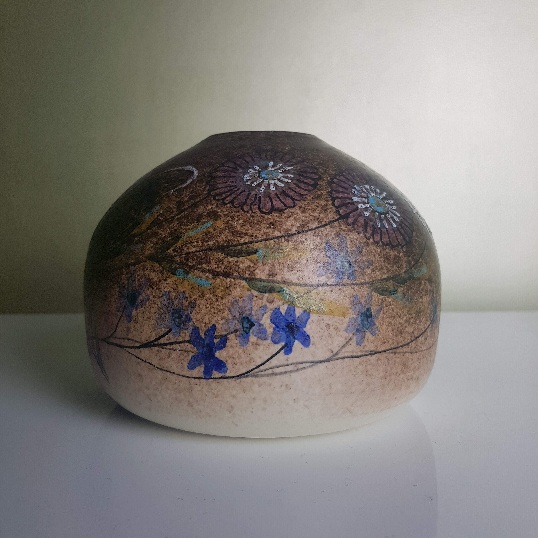 Vase ball décor floral fonck & mateo vallauris