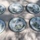 Set of 6 iron terrestrial plates model Nancy