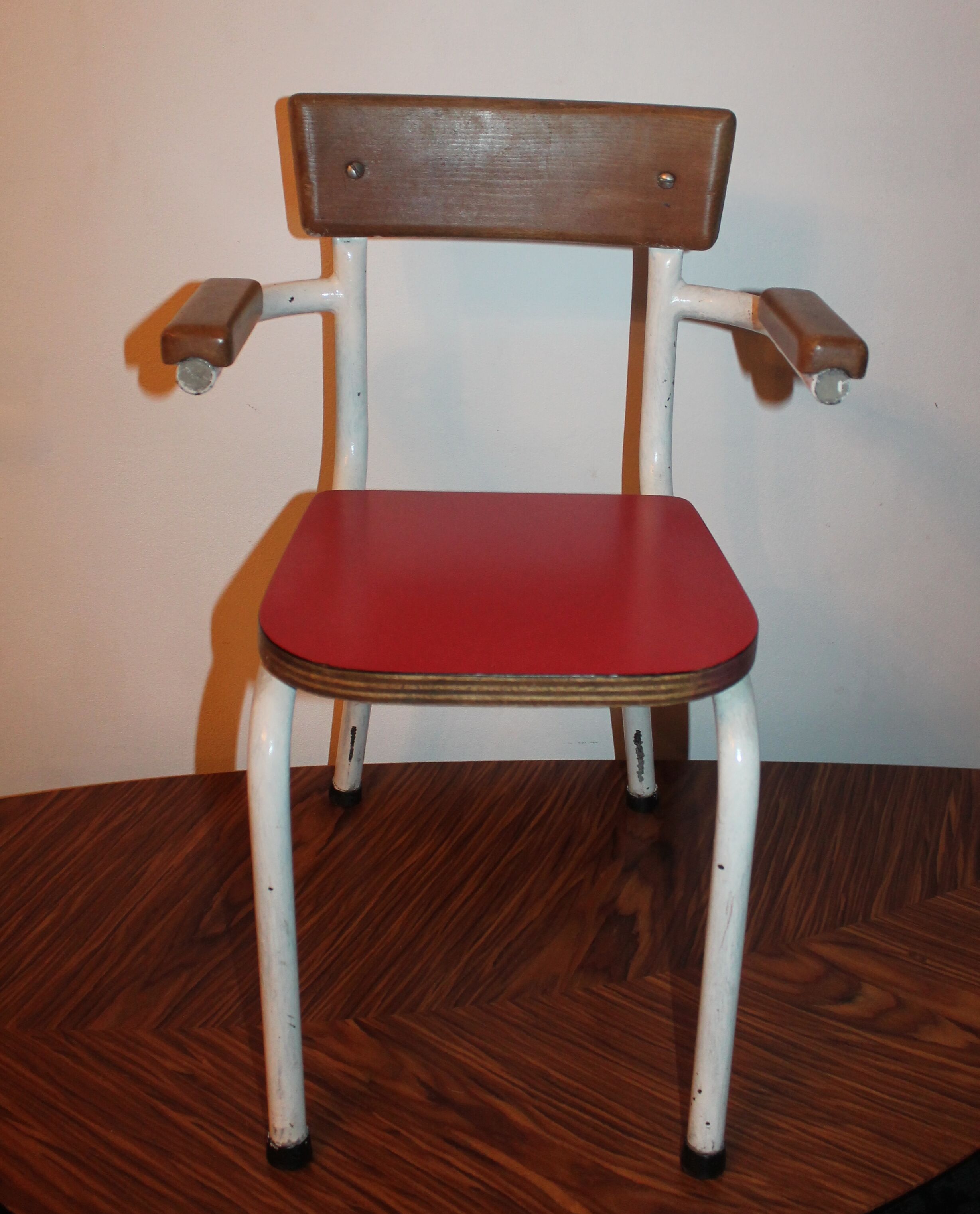 Vintage schoolboy chair in formica and wood