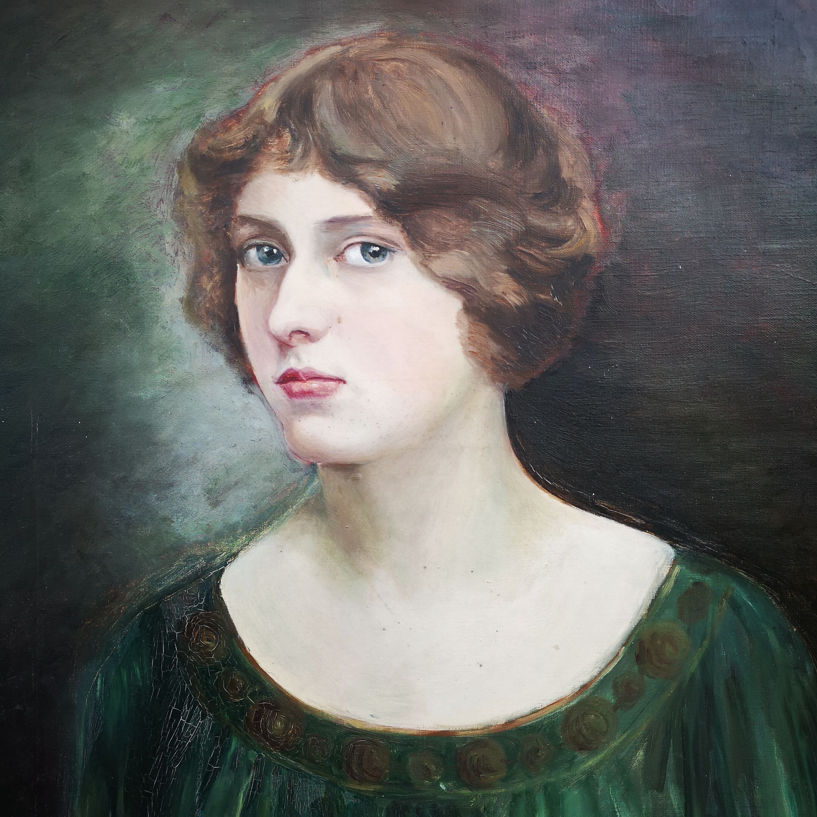 Boyish portrait, hard oil canvas, 1912.