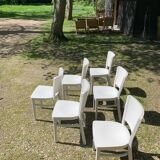 6 painted wooden chairs