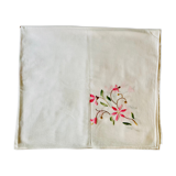 Nappe coton blanc brodée