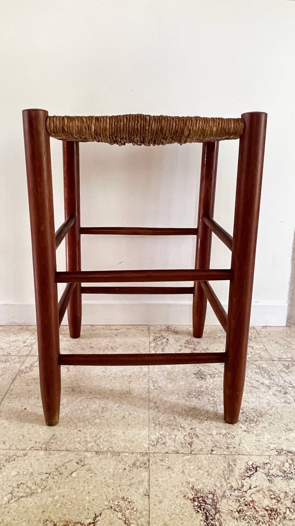 TABOURET Paille VINTAGE