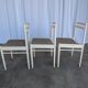 Set of 3 vintage stol kamnik white wooden chair: 1970s scandinavian design