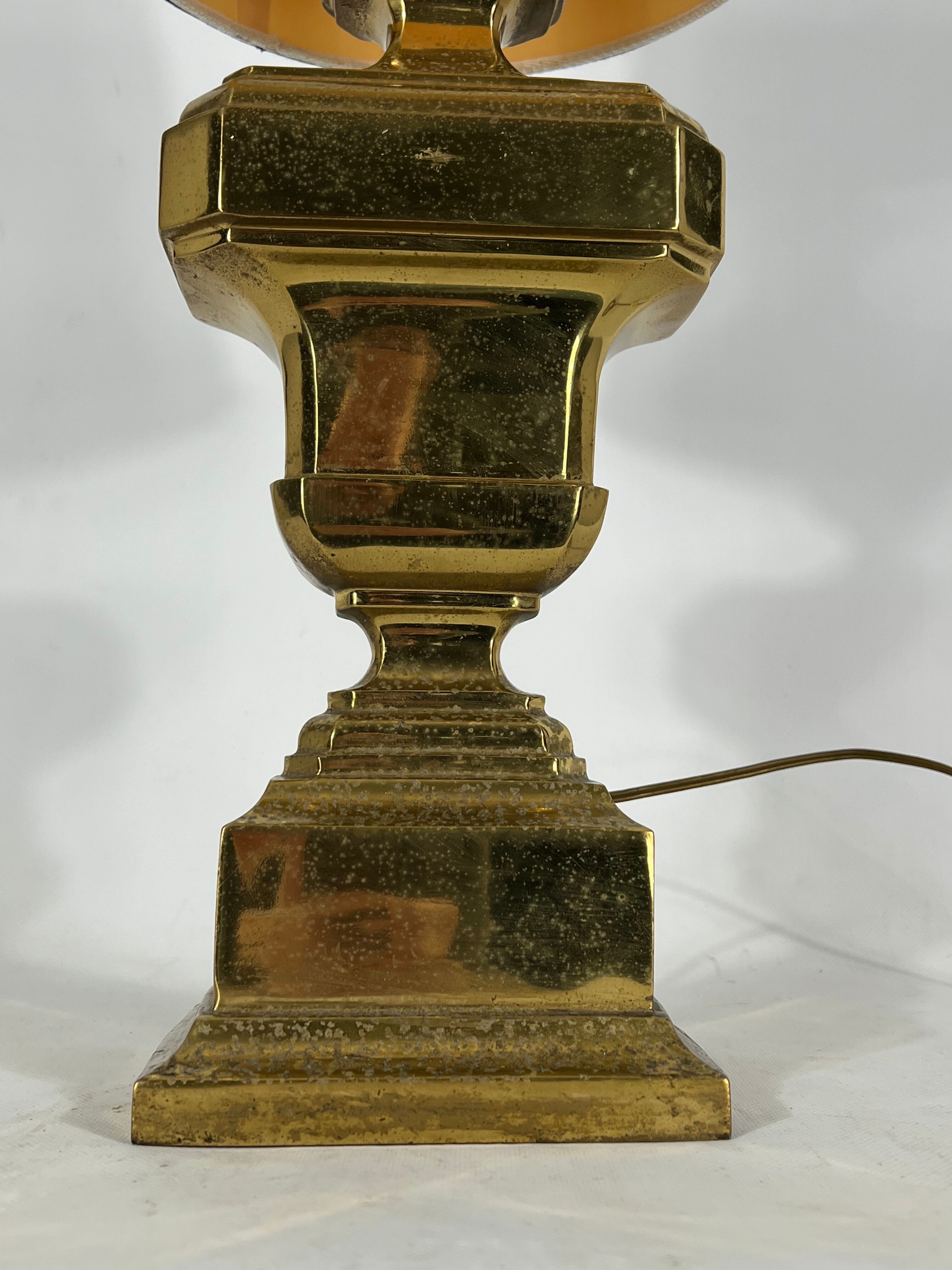 Vintage Large Italian Solid Brass table lamp from 50s