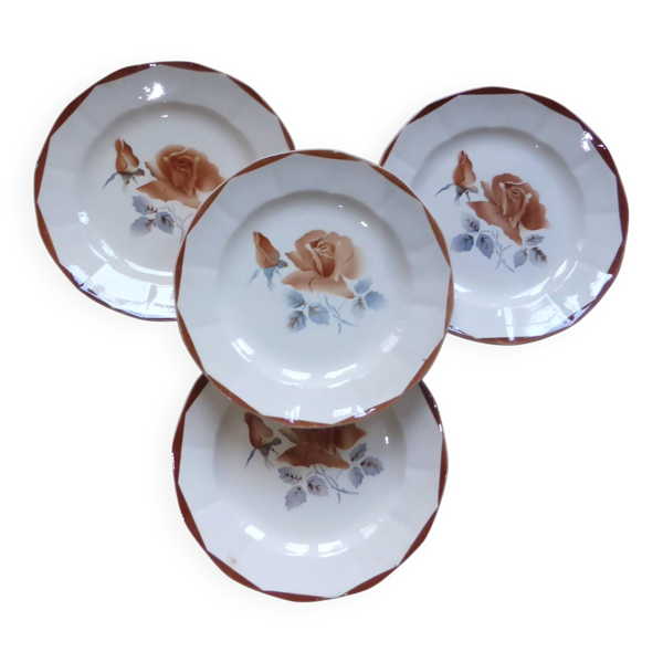 4 assiettes dessert de Digoin Sarreguemines 200892