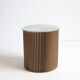 Cardboard Harmonica Side Table With Glass Top, 1970s