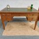 solid wood desk, leather top and extension