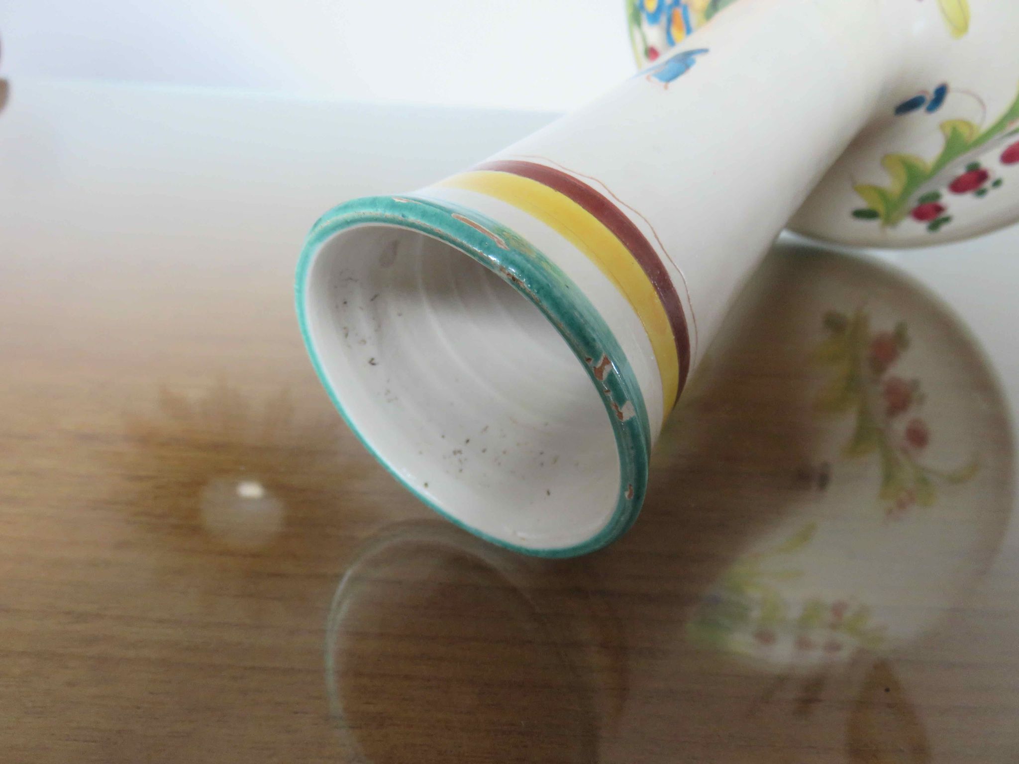 Italy vase in ceramic floral motif 60s