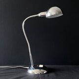 Lampe à poser articulée sur flexible métal chromé vintage 70's