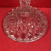 chandelier Pair of large glass moulded candlesticks 23 cm