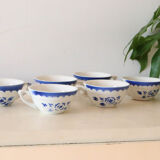 Vintage cups stencil pattern x 6, vintage, 1950