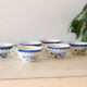 Vintage cups stencil pattern x 6, vintage, 1950
