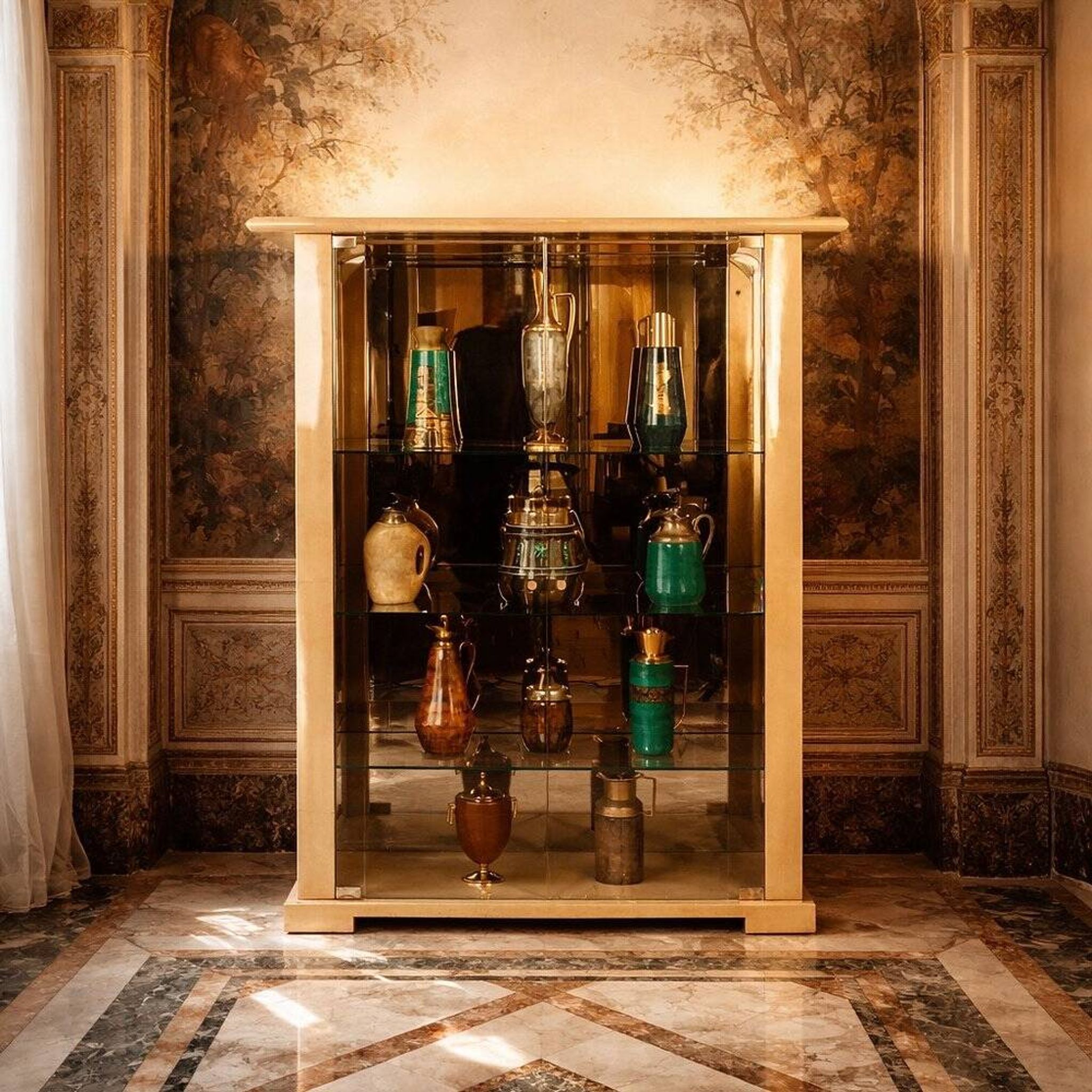 Parchment cabinet by Aldo Tura for Tura Milano