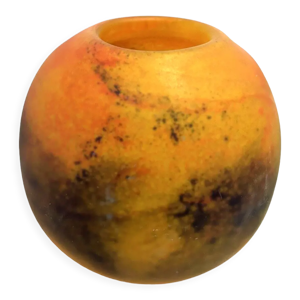 vase boule pate de verre,