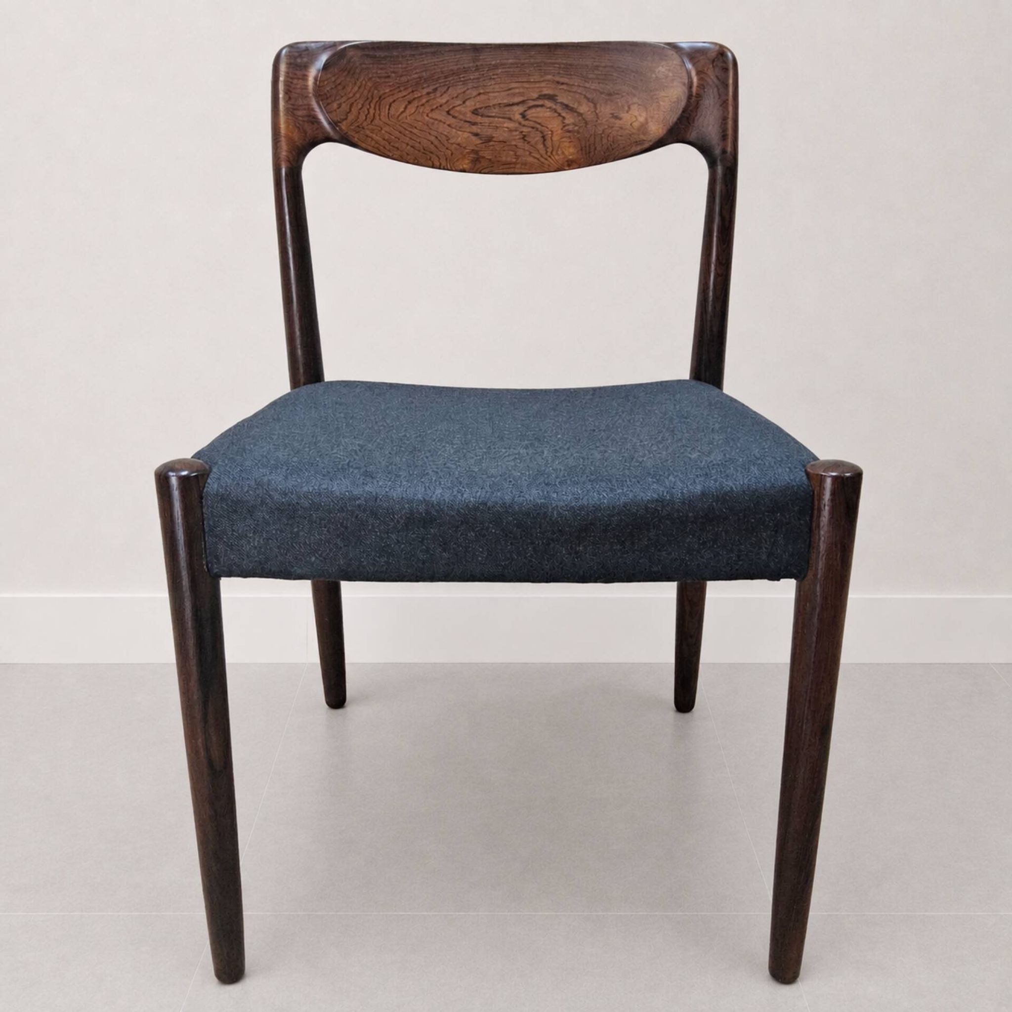 3x Vintage Danish Dyrlund chairs rosewood reupholstered / Scandinavian