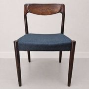 3x Vintage Danish Dyrlund chairs rosewood reupholstered / Scandinavian