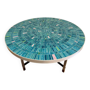 Table basse en mosaïque - turquoise