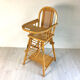 Chaise pour bébé vintage en bois et cannage
