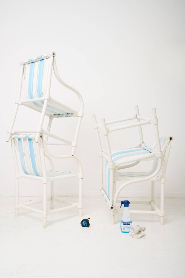 4 chaises de jardin ''Sea side'', Hugonet, 1970