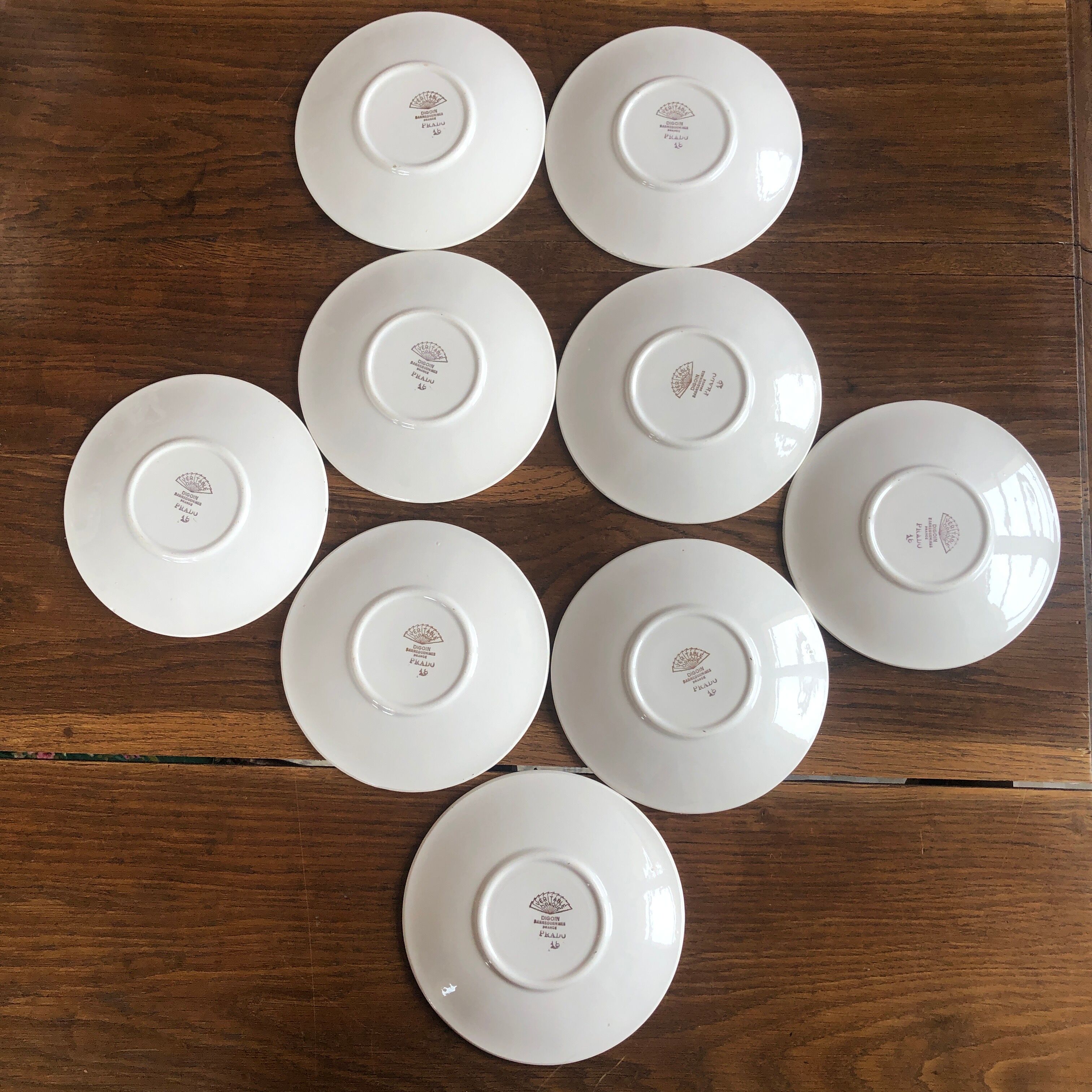 Set of 9 cups Prado Digoin and Sarreguemines